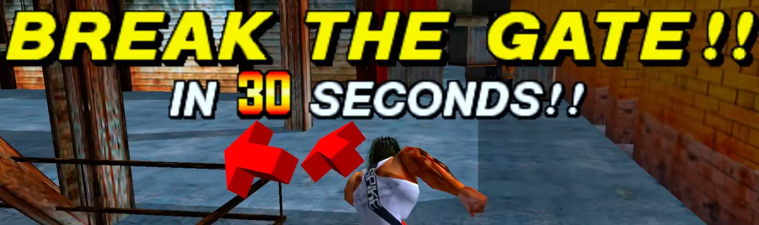 The “BREAK THE GATE!” prompt that shows up after you can move on to the next area
